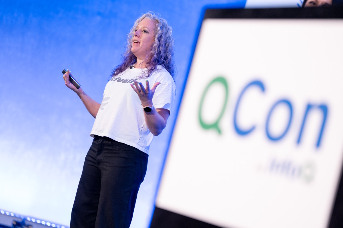 Trisha Gee presenting on stage