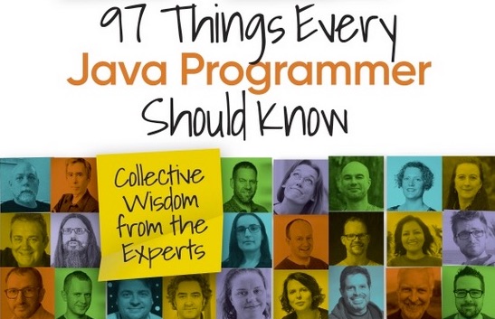 Front cover for the book "97 Things Every Java Programmer Should Know"